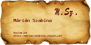 Márián Szabina névjegykártya